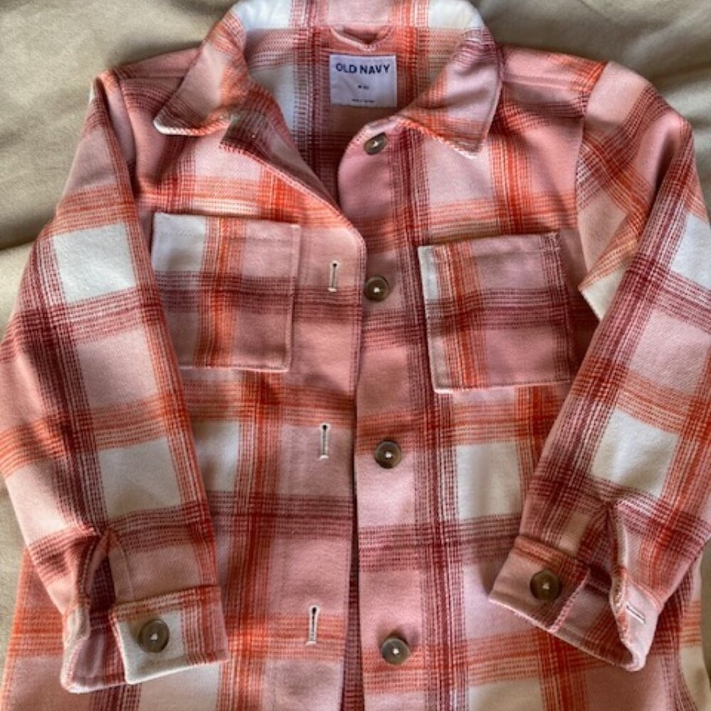 Brand New Old Navy Shacket in Plaid, Girls size M (8)